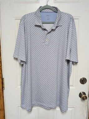 Johnnie O  Performance Polo Shirt Mens XXL Golf Geometric Outdoor Waverly,READ